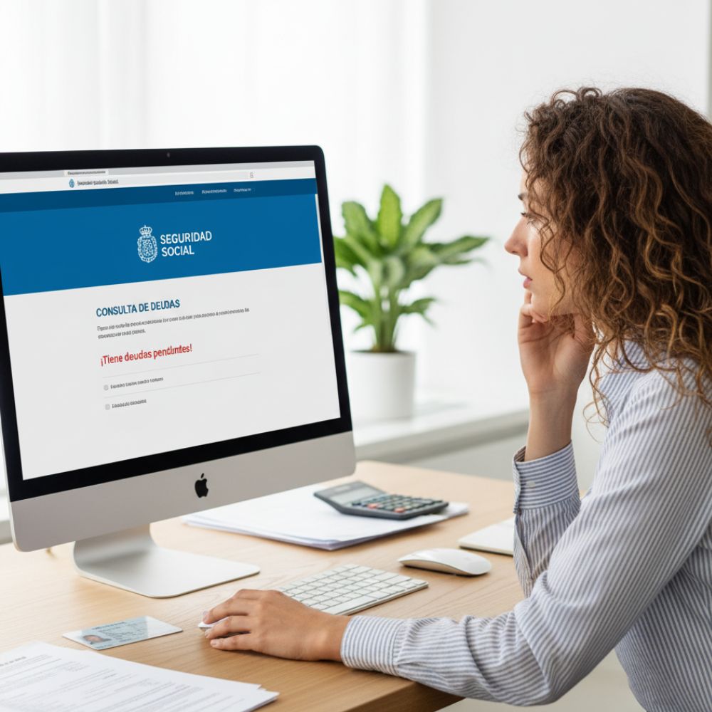 Persona consultando su deuda con la Seguridad Social en la sede electrónica