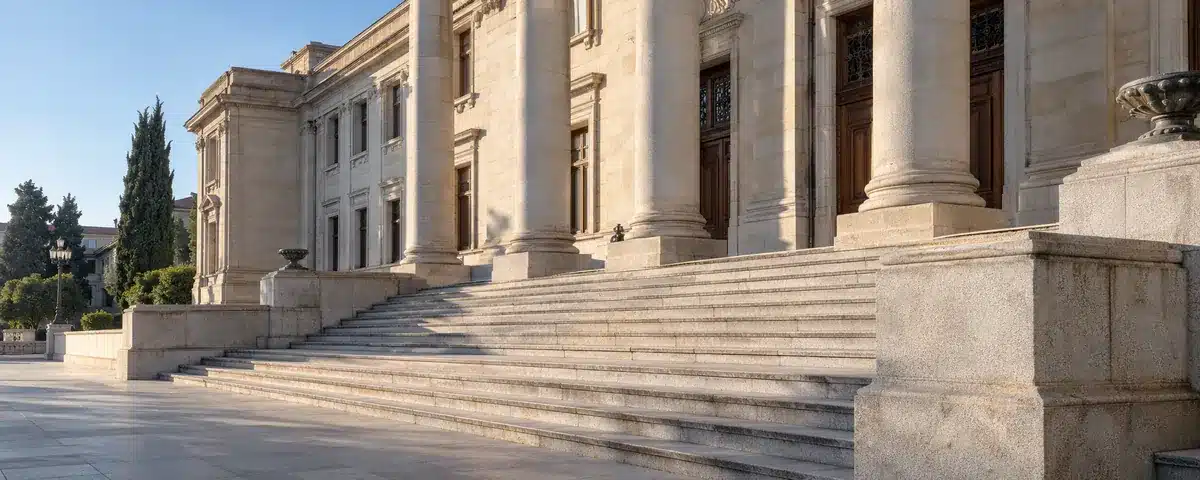 Escalinata de un edificio de justicia: qué es un procurador en un concurso