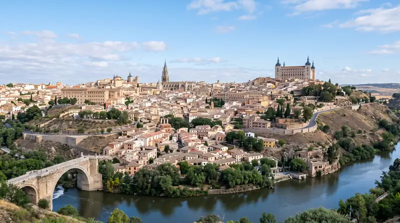 Alcázar, Catedral y casco histórico de Toledo (imagen ilustrativa) Alcázar, Catedral y casco histórico de Toledo junto al río Tajo, ciudad desde la que tramitamos la Ley de Segunda Oportunidad (imagen ilustrativa)